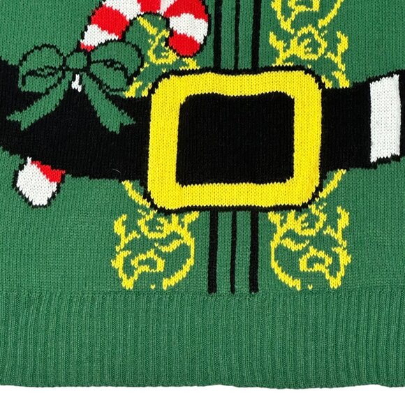 Jem Holiday Sweater L/G Elf Design Green Acrylic Unisex Christmas Ugly - Picture 5 of 13